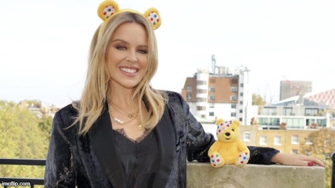 how dare she raise money for children in need, that's virtue signaling | image tagged in kylie teddy bear | made w/ Imgflip meme maker