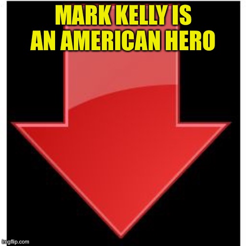 downvotes | MARK KELLY IS AN AMERICAN HERO | image tagged in downvotes | made w/ Imgflip meme maker