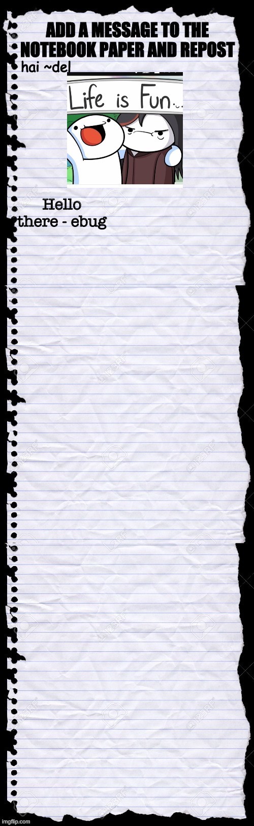 *adds a message* *prays someone will answer correctly* | Hello there - ebug | made w/ Imgflip meme maker