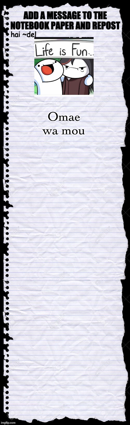 Omae wa mou | made w/ Imgflip meme maker