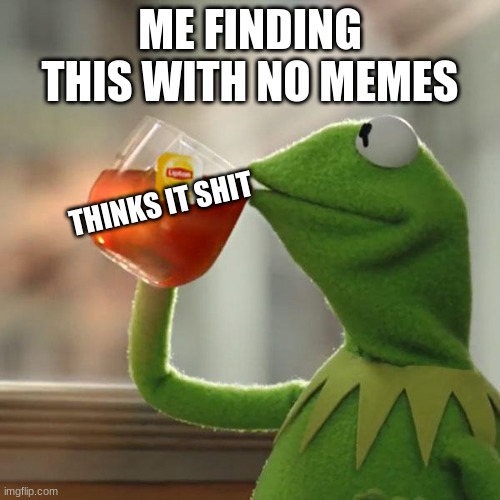 idk | ME FINDING THIS WITH NO MEMES; THINKS IT SHIT | image tagged in memes | made w/ Imgflip meme maker