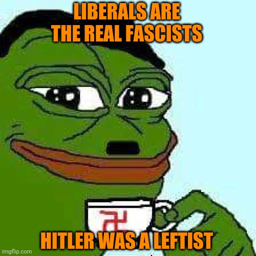 pepe hitler | LIBERALS ARE THE REAL FASCISTS HITLER WAS A LEFTIST | image tagged in pepe hitler | made w/ Imgflip meme maker