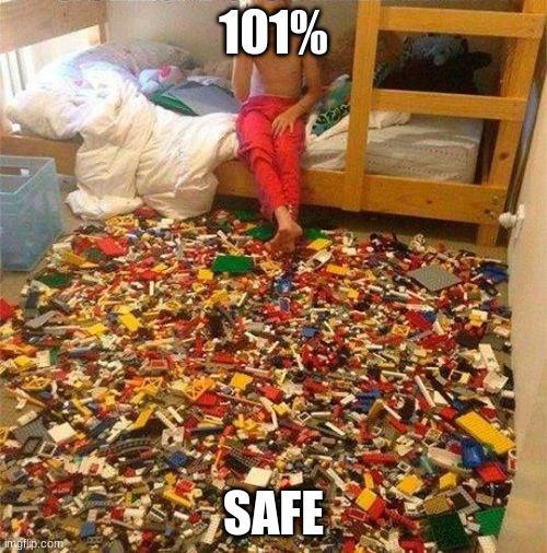 Lego Obstacle | 101%; SAFE | image tagged in lego obstacle | made w/ Imgflip meme maker