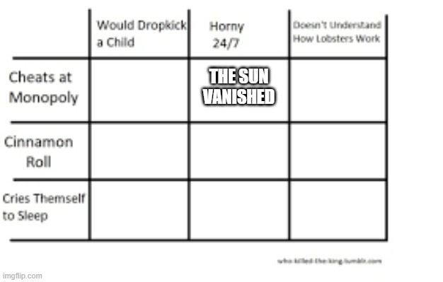 put yours today | THE SUN VANISHED | made w/ Imgflip meme maker