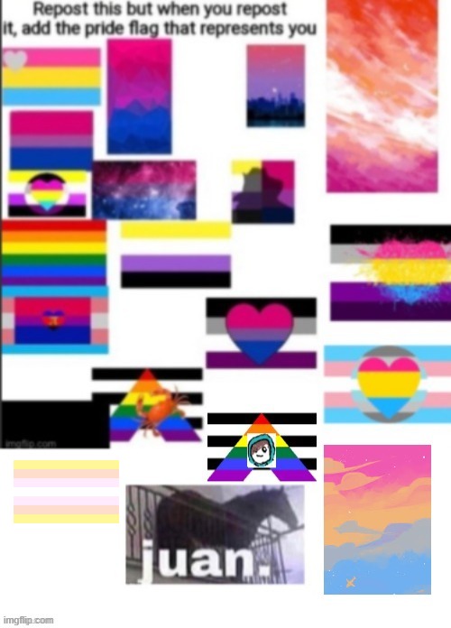 Everyone else was doing it xD | image tagged in repost,pride flag | made w/ Imgflip meme maker