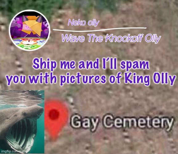Œœææœæ | Ship me and I’ll spam you with pictures of King Olly | image tagged in the better announcement template for wave | made w/ Imgflip meme maker
