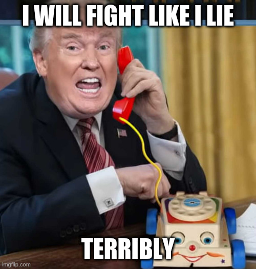 I'm the president | I WILL FIGHT LIKE I LIE; TERRIBLY | image tagged in i'm the president | made w/ Imgflip meme maker