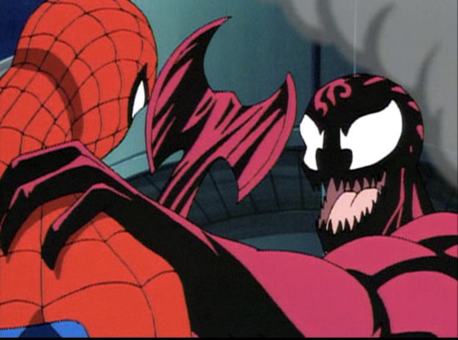 High Quality Carnage about to kill Spider-Man Blank Meme Template