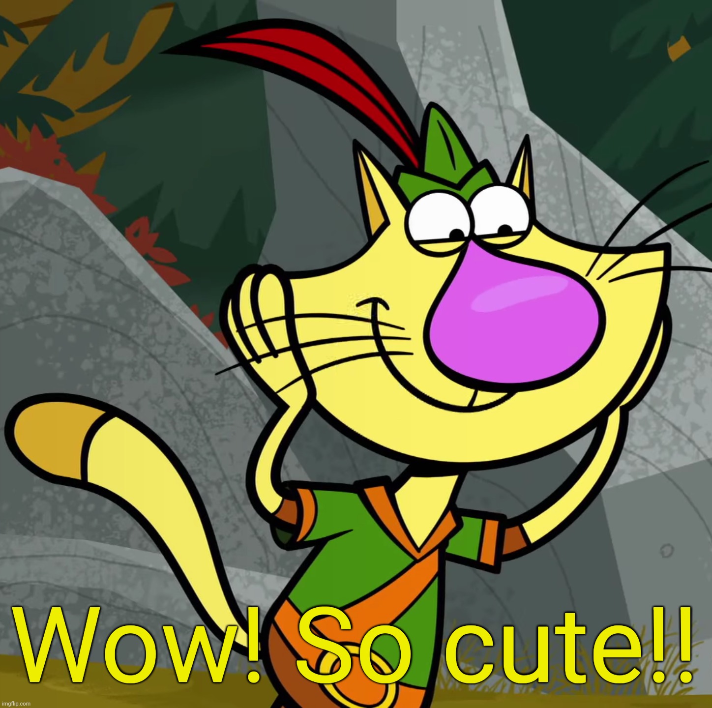 OMG! (Nature Cat) | Wow! So cute!! | image tagged in omg nature cat | made w/ Imgflip meme maker
