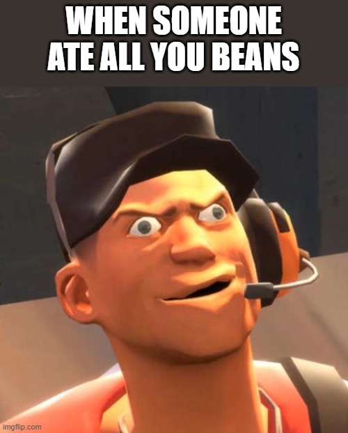 derp scout | WHEN SOMEONE ATE ALL YOU BEANS | image tagged in derp scout | made w/ Imgflip meme maker