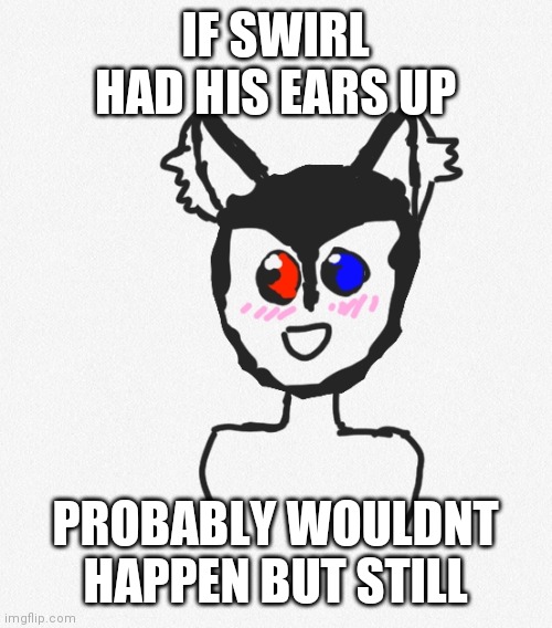 Swirl | IF SWIRL HAD HIS EARS UP; PROBABLY WOULDNT HAPPEN BUT STILL | made w/ Imgflip meme maker