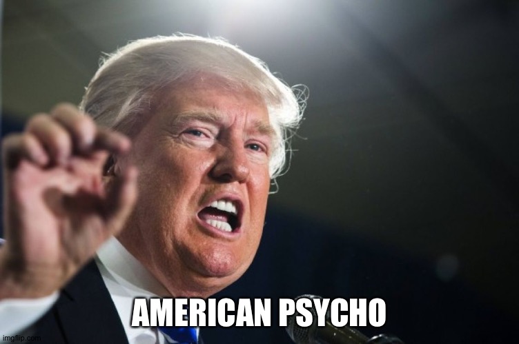 donald trump | AMERICAN PSYCHO | image tagged in donald trump | made w/ Imgflip meme maker