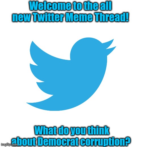 Encouraging robust discussions | Welcome to the all new Twitter Meme Thread! What do you think about Democrat corruption? | image tagged in twitter | made w/ Imgflip meme maker