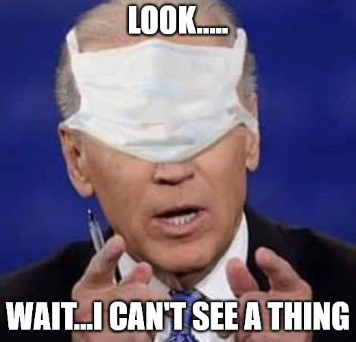 Look..... | LOOK..... WAIT...I CAN'T SEE A THING | image tagged in creepy uncle joe biden | made w/ Imgflip meme maker