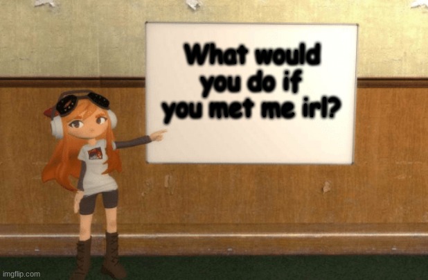 OOOOO STORY OF UNDERTALE- | What would you do if you met me irl? | image tagged in smg4s meggy pointing at board,uwu | made w/ Imgflip meme maker