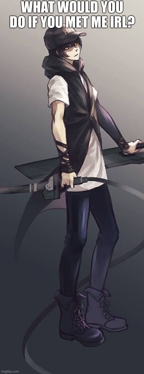 Elias Walker RWBY OC | WHAT WOULD YOU DO IF YOU MET ME IRL? | image tagged in elias walker rwby oc | made w/ Imgflip meme maker