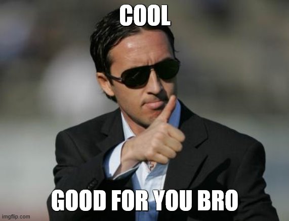Good for you | COOL GOOD FOR YOU BRO | image tagged in good for you | made w/ Imgflip meme maker