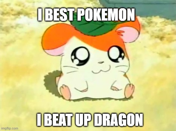 Hamtaro Meme | I BEST POKEMON; I BEAT UP DRAGON | image tagged in memes,hamtaro | made w/ Imgflip meme maker