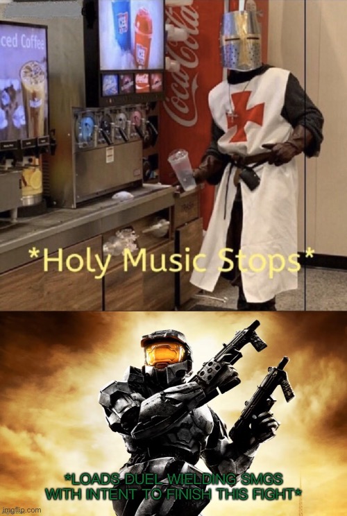 image tagged in holy music stops,halo 2 finishing the fight sir | made w/ Imgflip meme maker