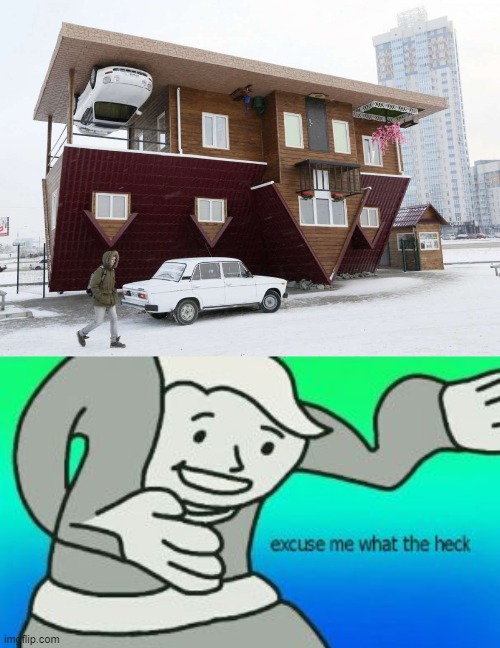 what's with the upside down car | image tagged in excuse me what the heck | made w/ Imgflip meme maker