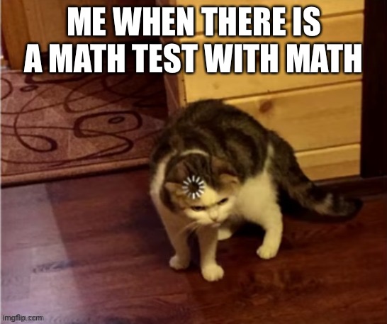 Cat think | ME WHEN THERE IS A MATH TEST WITH MATH | image tagged in cat think | made w/ Imgflip meme maker