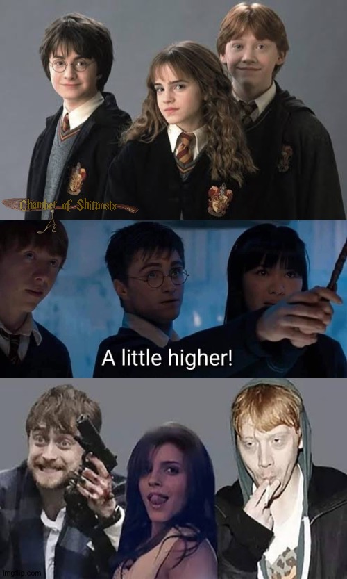 Uh-oh that's a different kind of "high", Harry. | image tagged in funny | made w/ Imgflip meme maker