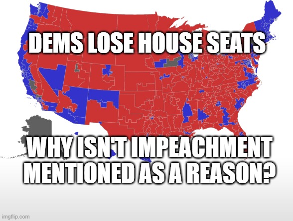 Impeachment comes back to bite Pelosi | DEMS LOSE HOUSE SEATS; WHY ISN'T IMPEACHMENT MENTIONED AS A REASON? | image tagged in impeachment,house,democrats,losers | made w/ Imgflip meme maker