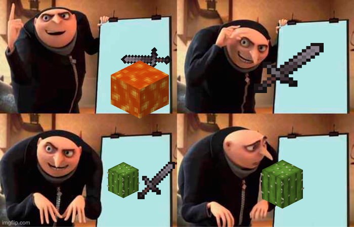 Gru's Plan | image tagged in memes,lava,cactus,minions,minecraft,gaming | made w/ Imgflip meme maker
