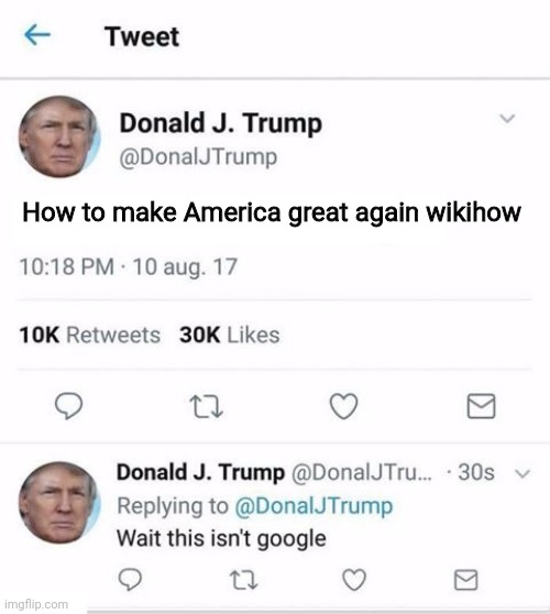 Trump Twitter | How to make America great again wikihow | image tagged in trump twitter | made w/ Imgflip meme maker