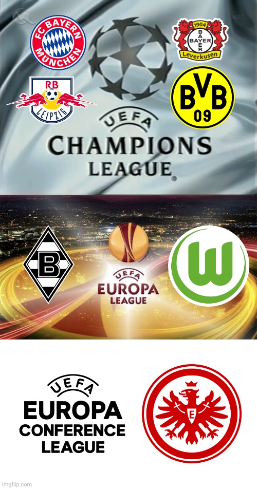 German Teams in European Competitions | image tagged in uefa champions league,memes,football,soccer,germany,europa league | made w/ Imgflip meme maker