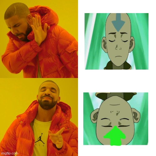 Aang commands you to upvote | image tagged in memes,drake hotline bling | made w/ Imgflip meme maker