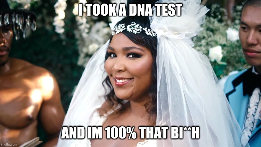 Lizzo DNA Test | I TOOK A DNA TEST AND IM 100% THAT BI**H | image tagged in lizzo dna test | made w/ Imgflip meme maker