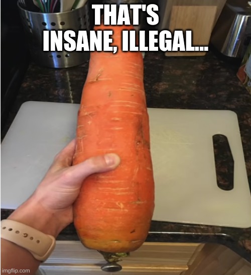 How tf a carrot be that big | THAT'S INSANE, ILLEGAL... | made w/ Imgflip meme maker