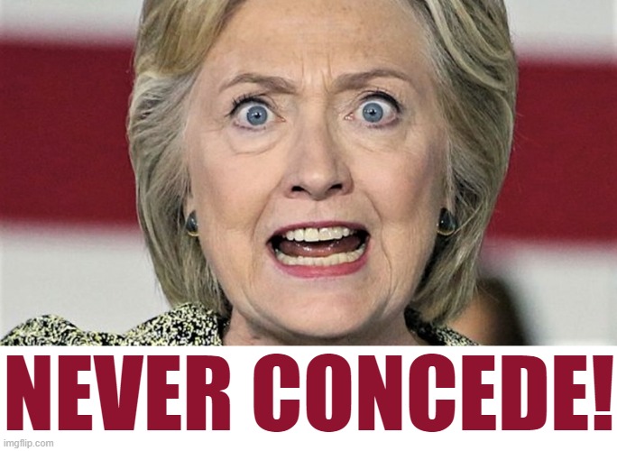 I'm with her! | NEVER CONCEDE! | image tagged in hillary clinton,election 2020,memes,never concede | made w/ Imgflip meme maker