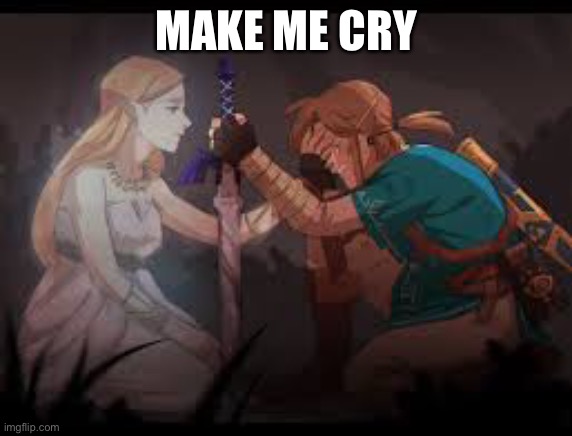 Because yes | MAKE ME CRY | image tagged in zelda,link,sad | made w/ Imgflip meme maker