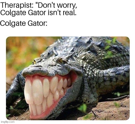 Colgate gator | image tagged in memes | made w/ Imgflip meme maker
