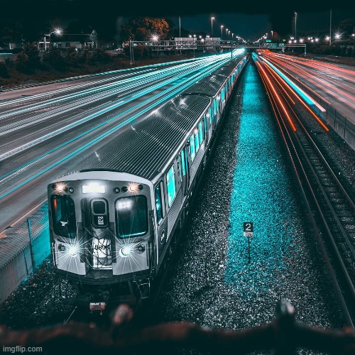 Subway Train at night | made w/ Imgflip meme maker