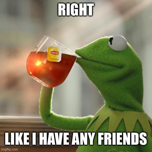 But That's None Of My Business Meme | RIGHT LIKE I HAVE ANY FRIENDS | image tagged in memes,but that's none of my business,kermit the frog | made w/ Imgflip meme maker