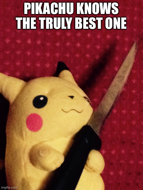 PIKACHU learned STAB! | PIKACHU KNOWS THE TRULY BEST ONE | image tagged in pikachu learned stab | made w/ Imgflip meme maker