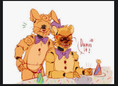 High Quality Fredbear and springbonnie B-day Party Blank Meme Template