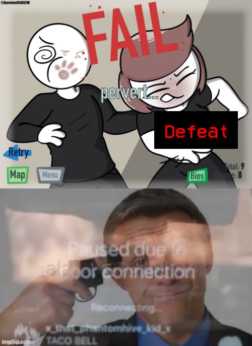 Burn in hell | image tagged in paused due to poor connection,henry stickmin,fail,rule 34,hentai,hentai_haters | made w/ Imgflip meme maker