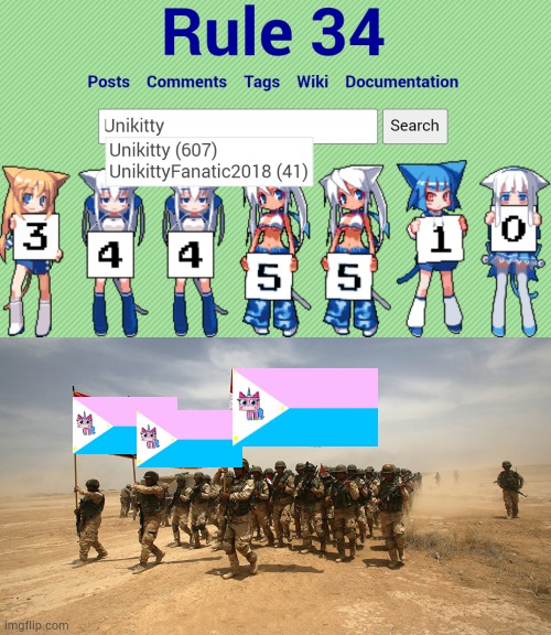Paheal too!!! | image tagged in unikittian republic,unikitty,rule 34,army,hentai,hentai_haters | made w/ Imgflip meme maker