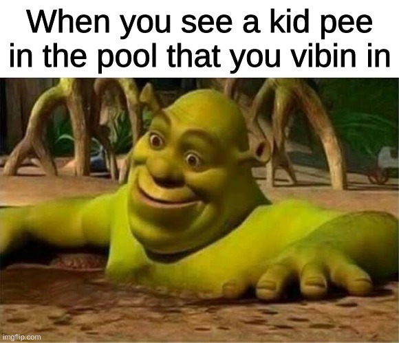 shrek | When you see a kid pee in the pool that you vibin in | image tagged in shrek,memes,funny | made w/ Imgflip meme maker