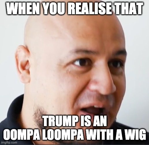 "That Guy" | WHEN YOU REALISE THAT; TRUMP IS AN OOMPA LOOMPA WITH A WIG | image tagged in that guy | made w/ Imgflip meme maker