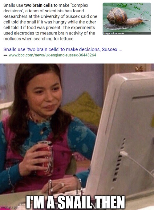 I magically turn into a snail when doing math! | I'M A SNAIL THEN | image tagged in icarly interesting | made w/ Imgflip meme maker