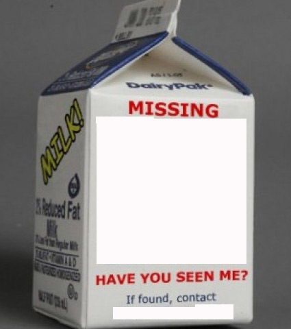 Missing Milk Carton Blank Meme Template