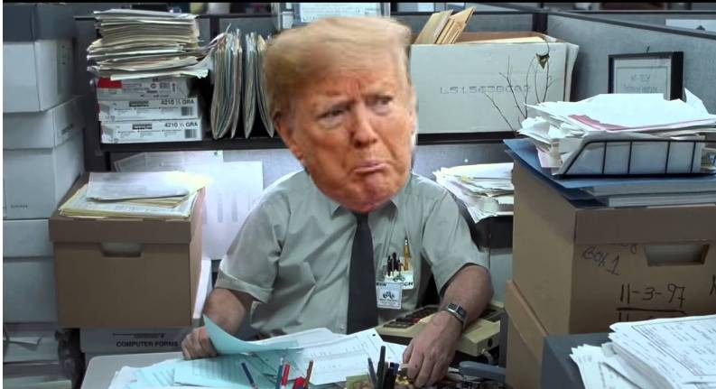 High Quality TRUMP AS MILTON "I WAS TOLD THERE WOULD BE..." OFFICE SPACE Blank Meme Template