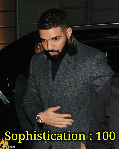 Sophistication : 100 | made w/ Imgflip meme maker