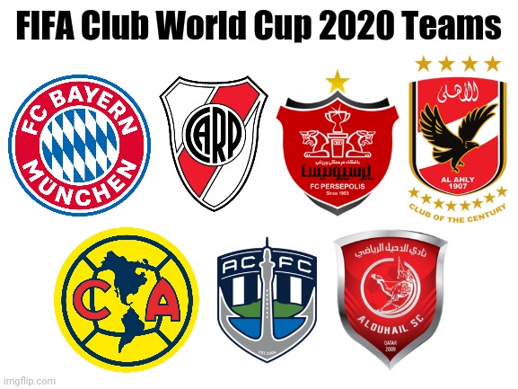 FIFA Club World Cup 2020 Teams | FIFA Club World Cup 2020 Teams | image tagged in memes,football,soccer,fifa | made w/ Imgflip meme maker