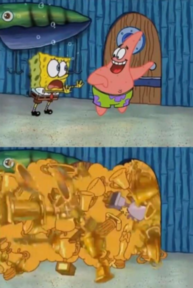 Spongebob and Patrick open the Award Closet Blank Meme Template